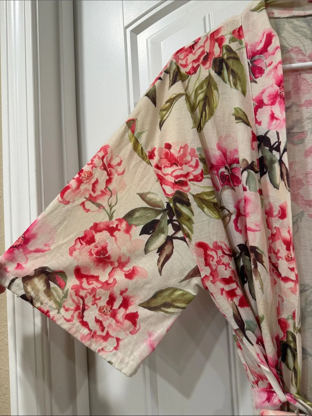 EUC Show Me Your Mumu Brie Floral Kimono Robe Garden of Blooms One Size